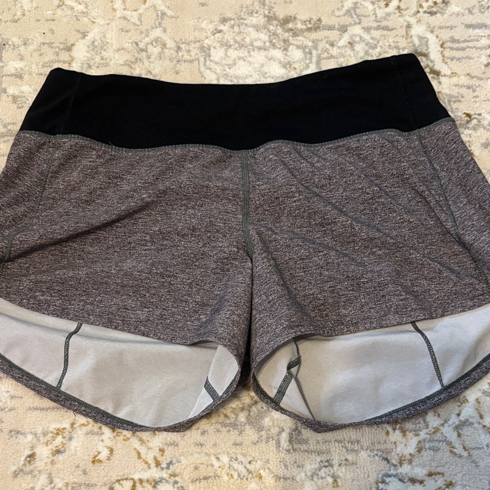 Women's Heathered Gray and Black Shorts